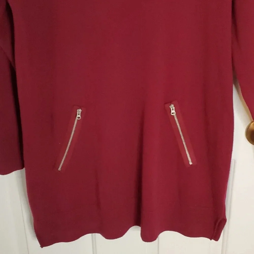 Eight Eight Eight Womens Long Sleeve Drape Neck Long Sweater or Mini Dress